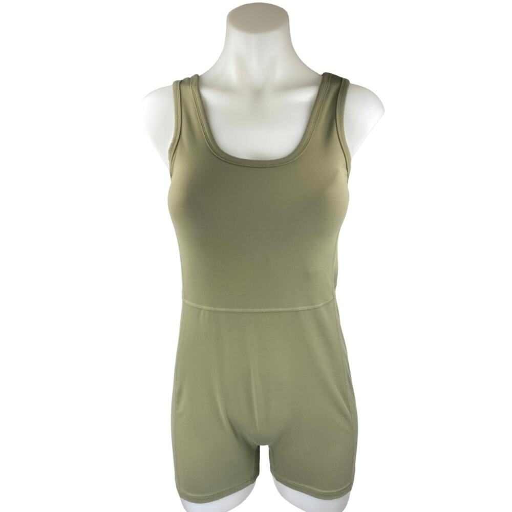 PAC 1980 Women's Green Sleeveless Cami One Piece Bodysuit Jumpsuit Romper Size M